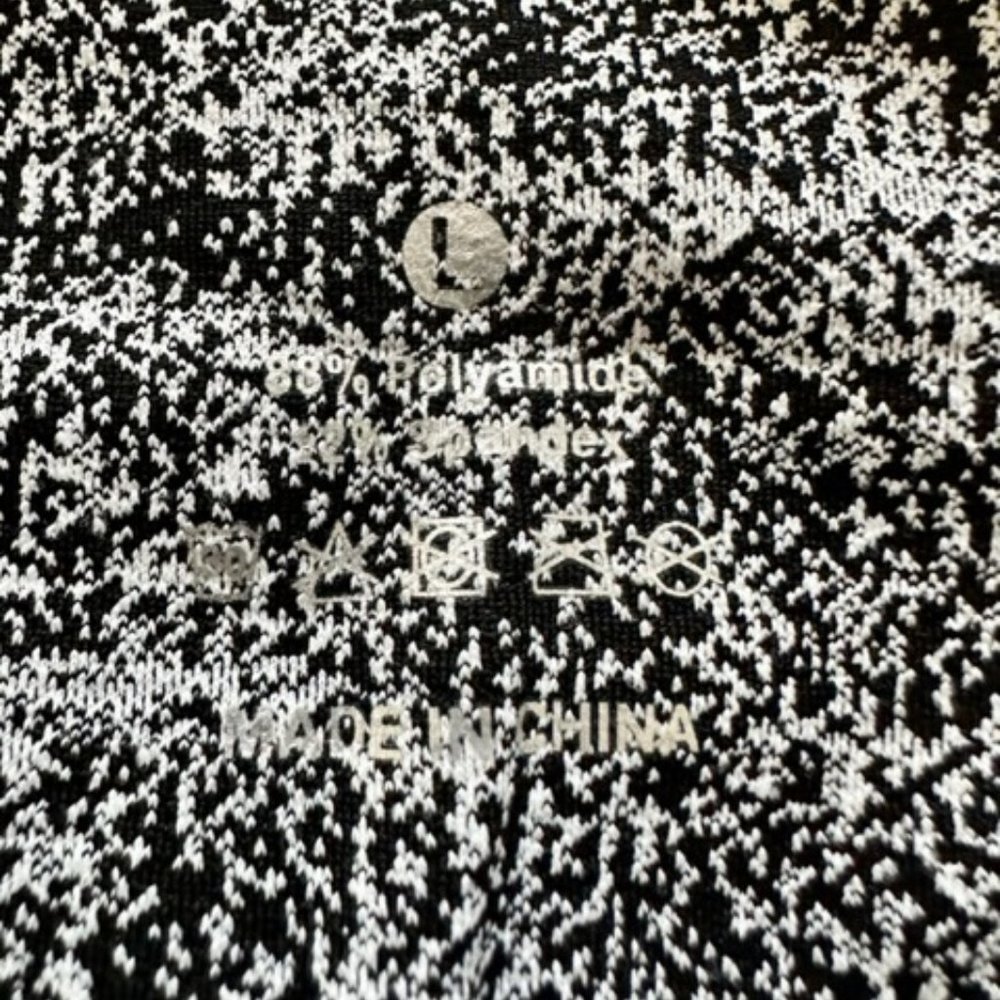 The Gym People Leggings SIZE L **BLACK & WHITE SPECKLED PATTERN** POCKETS - Picture 5 of 7